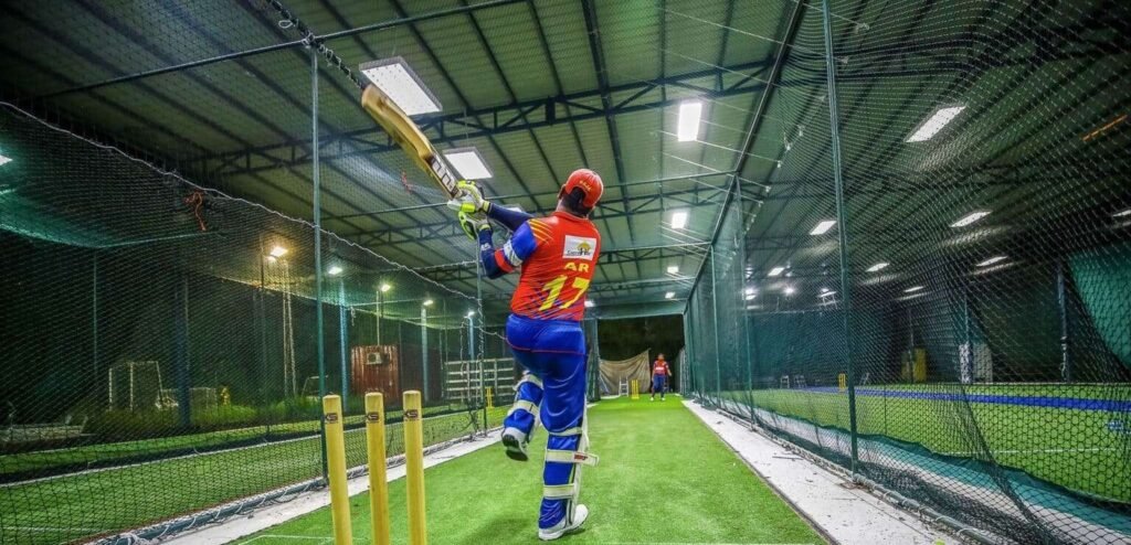 Cricket practice nets installation in Bangalore - high impact sports netting by Tharak Enterprises