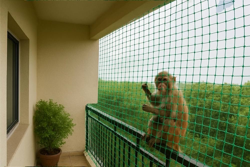 Monkey safety nets preventing monkey intrusion in Bangalore by Tharak Enterprises