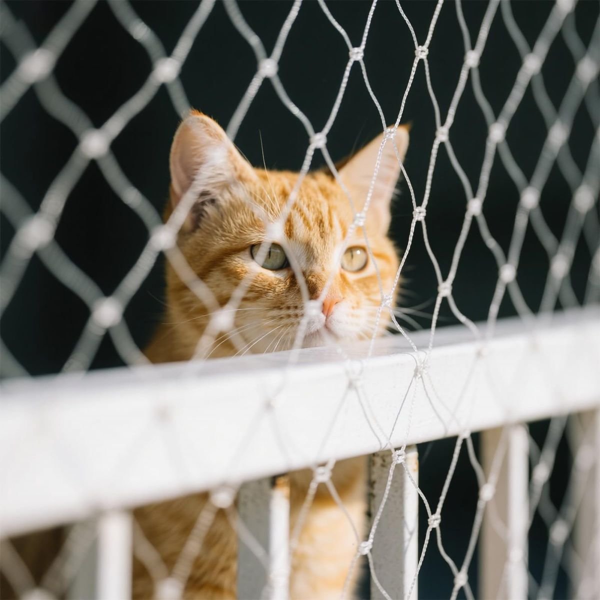 Pet safety nets protecting cats and dogs on balcony in Bangalore by Tharak Enterprises